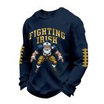Fighting Irish Gnome Player Football Waffle Long Sleeve T-Shirt
