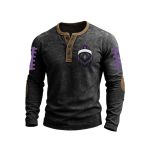 Football Bird Ravens Print Henley Top