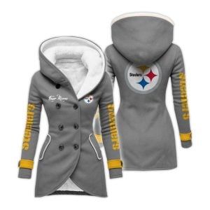 Personalized Steelers Long Hooded Fleece Jacket4