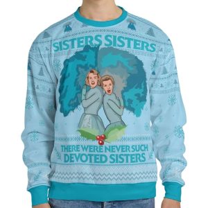 Sister Sister White Christmas Ugly Sweater2