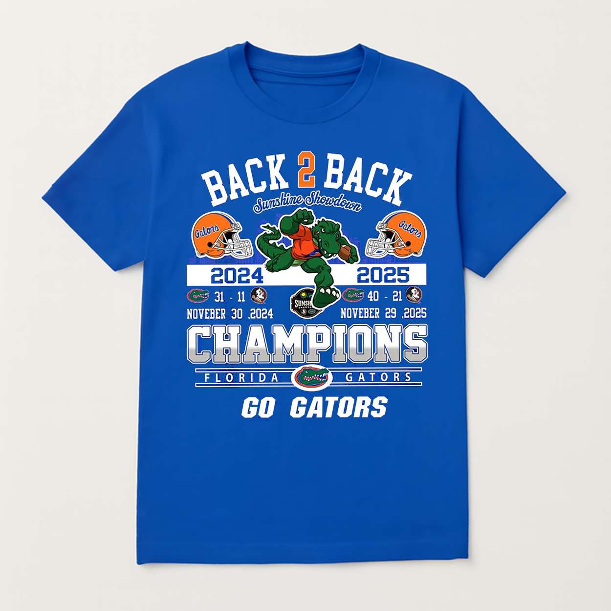 Gators Back 2 Back Sunshine Showdown Champions 2025 Shirt 1 Gators Back 2 Back Sunshine Showdown Champions 2025 Shirt