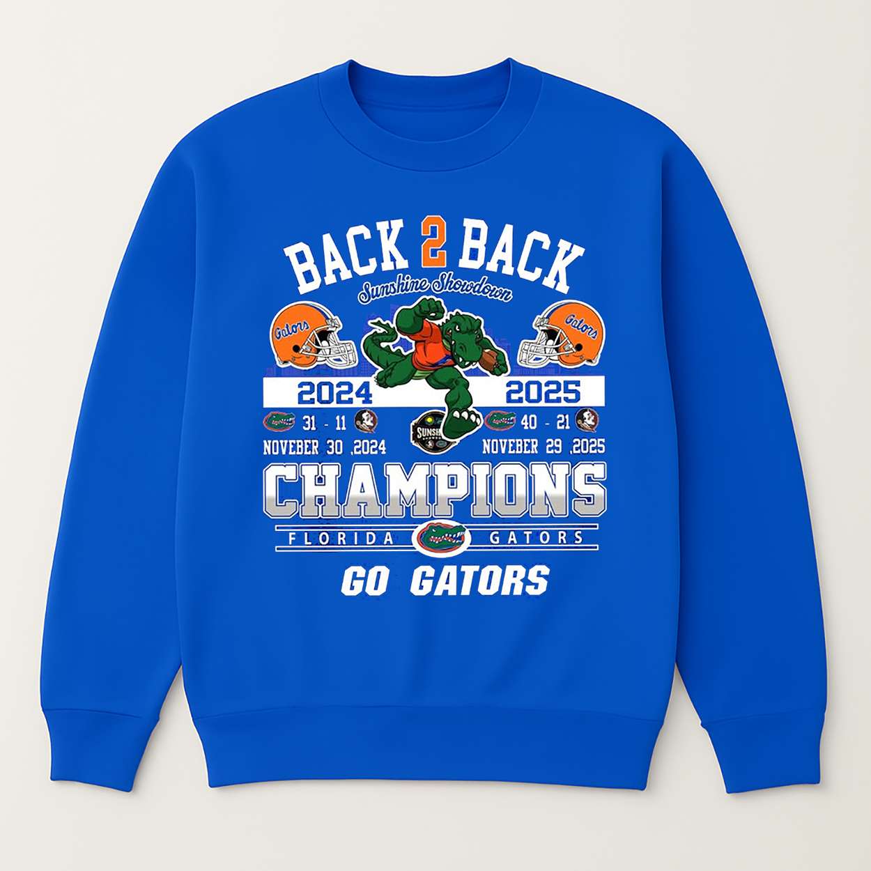 Gators Back 2 Back Sunshine Showdown Champions 2025 Shirt Gators Back 2 Back Sunshine Showdown Champions 2025 Shirt