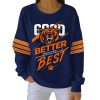 Good Better Best Print Football Fans Gameday Casual Ribbed Sweatshirt