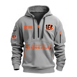 Bengals Est 1968 HOODIE HALF ZIPPER3