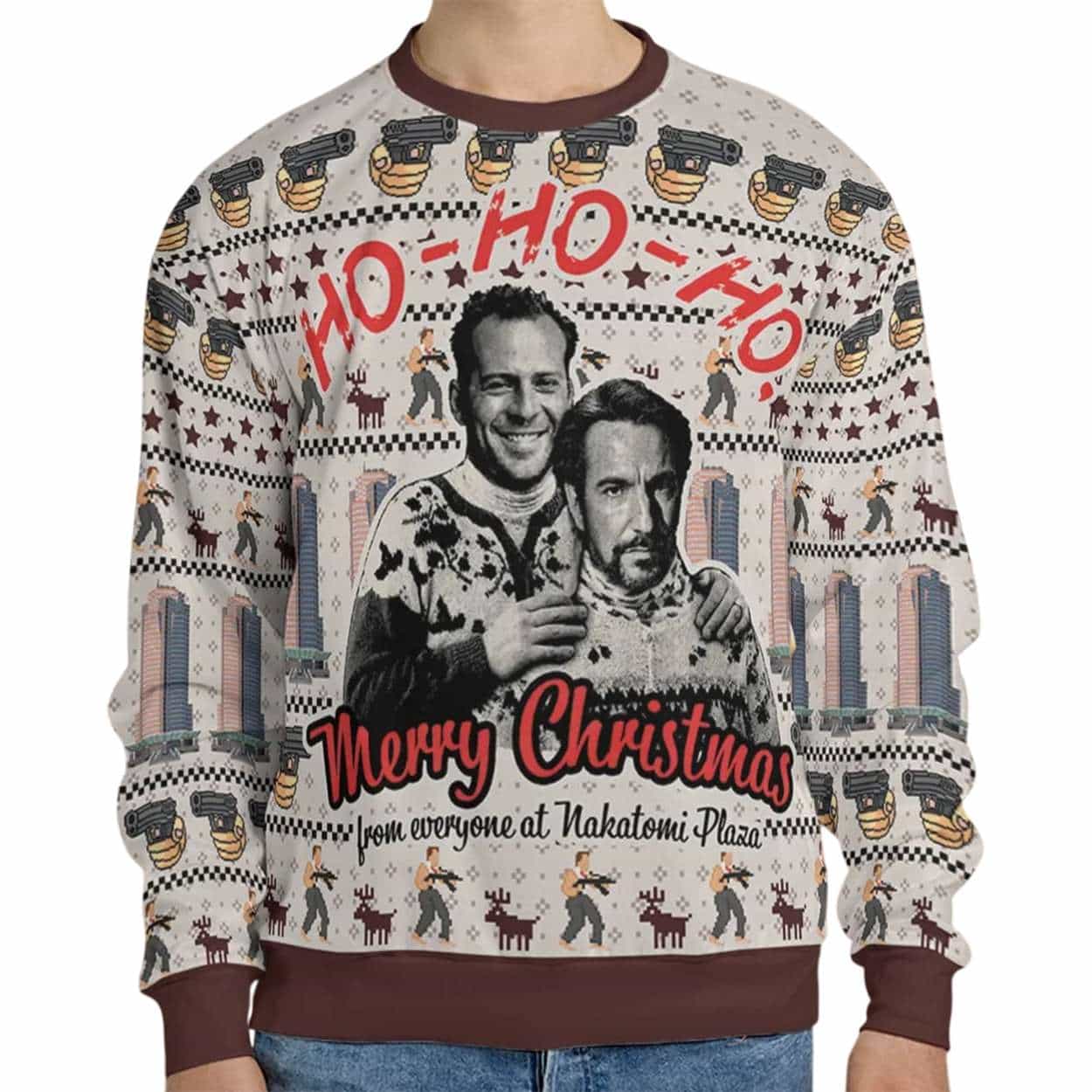 Ho Ho Ho Merry Christmas Die Hard Ugly Christmas Sweater Ho Ho Ho Merry Christmas Die Hard Ugly Christmas Sweater