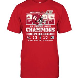 Hoosiers Undefeated 13 0 Big Ten Champions Two Sided Shirt1