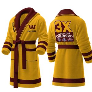 Personalized Commanders Est 1932 3X SB Champions Fleece Bathrobe 3