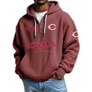 Reds Est 1881 Quarter Zip Waffle Hoodie