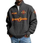 Iowa State Football Est 1892 Waffle Stand Collar Half Zip Sweatshirt