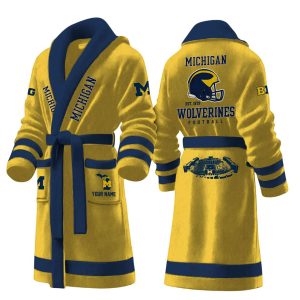 Michigan Football Est 1879 Personalized Fleece Bathrobe2