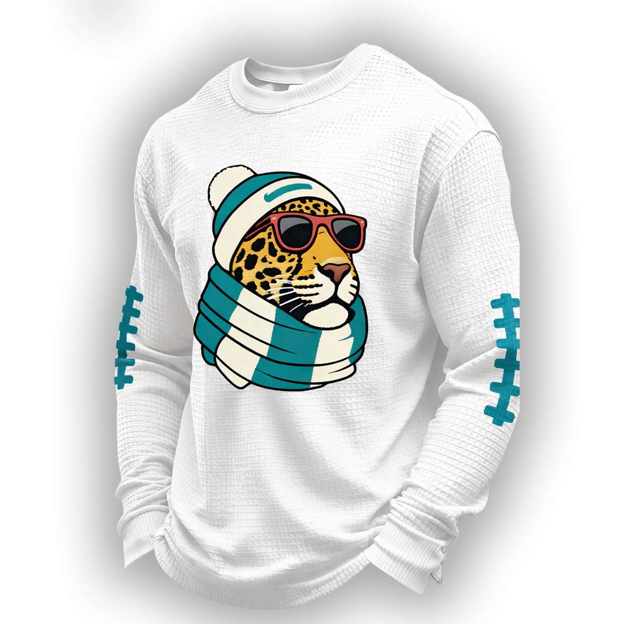 Jaguars DUUUVAL Football Waffle Fabric Long sleeved T shirt Jaguars DUUUVAL Football Waffle Fabric Long-sleeved T-shirt
