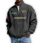 Jaguars Est 1993 Waffle Stand Collar Half Zip Sweatshirt
