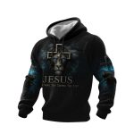 Jesus The Way The Truth The Life Lion Print Waffle Hoodie