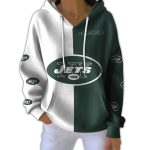 Jets Football Split Ribbed Hooded Sweater