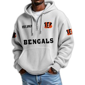 Bengals Est 1967 Quarter Zip Waffle Hoodie 4 Bengals Est 1967 Quarter Zip Waffle Hoodie4