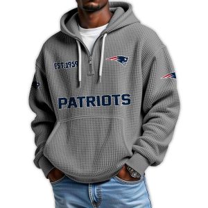 Patriots Est 1959 Quarter Zip Waffle Hoodie2