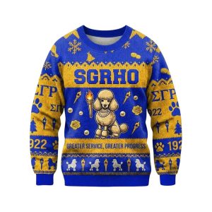 SGRho Greater Service Greater Progress Ugly Sweater