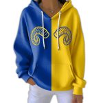 LA Rams Football Split Pit Striped Hoodie