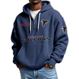 Falcons Est 1965 Quarter Zip Waffle Hoodie2