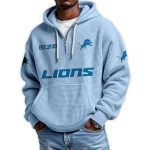 Lions Est 1930 Quarter Zip Waffle Hoodie