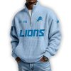 Lions Est 1930 Waffle Stand Collar Half Zip Sweatshirt