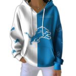 Lions Football Split Pit Striped Hoodie