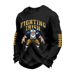 Fighting Irish Gnome Player Football Waffle Long Sleeve T Shirt2