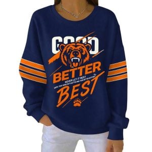 Good Better Best Print Football Fans Gameday Casual Ribbed Sweatshirt