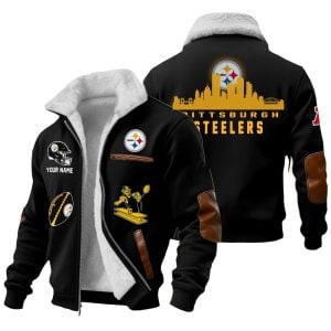 Personalized Steelers Football Winter Fleece Jacket