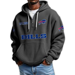 Bills Est 1959 Quarter Zip Waffle Hoodie2
