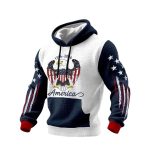 Men's Casual American 250th Anniversary Print Waffle Hoodie
