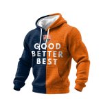 Men's Colorblock Good Better Best Bear Down Print Hoodie
