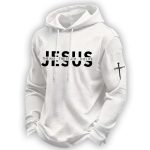 Men's Jesus The Way The Truth The Life John 14 6 Christian Cross Printed Waffle Hoodie