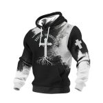 Men's ROOTED IN CHRIST Checkered Cotton Hoodie