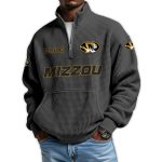 Missouri Football Est 1890 Waffle Stand Collar Half Zip Sweatshirt