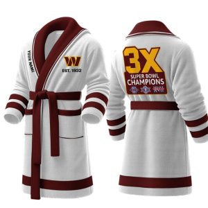 Personalized Commanders Est 1932 3X SB Champions Fleece Bathrobe 5