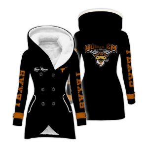 Personalized Longhorns Long Hooded Fleece Jacket2