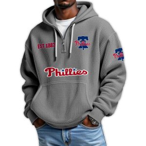 Phillies Est 1883 Quarter Zip Waffle Hoodie 3 Phillies Est 1883 Quarter Zip Waffle Hoodie3