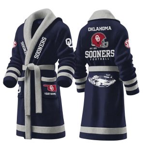 Oklahoma Football Est 1895 Personalized Fleece Bathrobe3