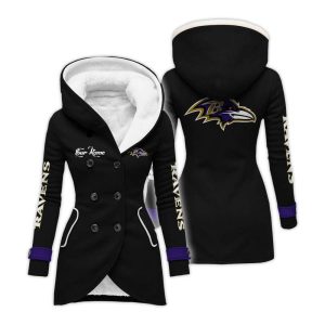 Personalized Ravens Long Hooded Fleece Jacket2