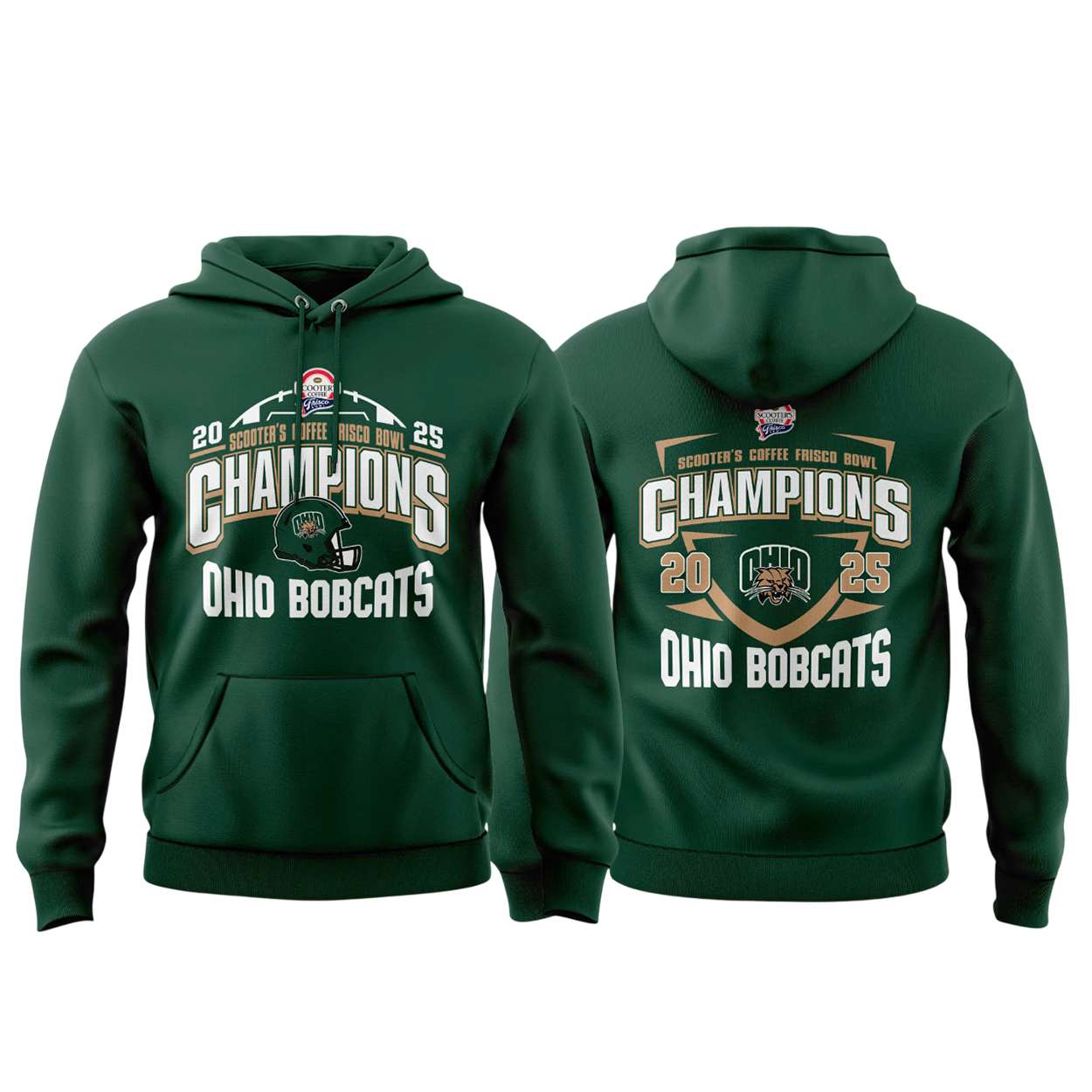 Ohio Bobcats 2025 Scooters Coffee Frisco Bowl Champions Hoodie Ohio Bobcats 2025 Scooters Coffee Frisco Bowl Champions Hoodie
