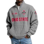 Ohio State Football Est 1890 Waffle Stand Collar Half Zip Sweatshirt