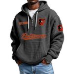 Orioles Est 1894 Quarter Zip Waffle Hoodie