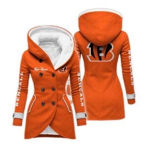 Personalized Bengals Long Hooded Fleece Jacket5