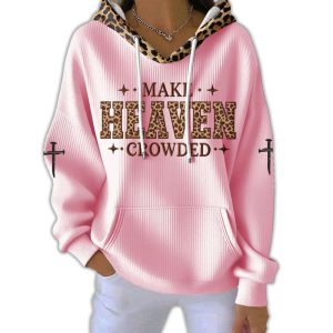 Make Heaven Crowded Cross Print Casual Pit Striped Hoodie3
