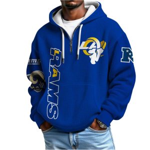Matthew Stafford 9 Rams Quarter Zip Waffle Hoodie2