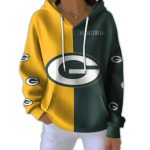 Packers Football Split Pit Striped Hoodie