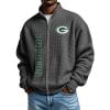 Packers Football Waffle Zip-Up Sweatshirt