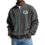 Packers Football Waffle Zip-Up Sweatshirt