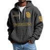 Padres Est 1969 Quarter Zip Waffle Hoodie
